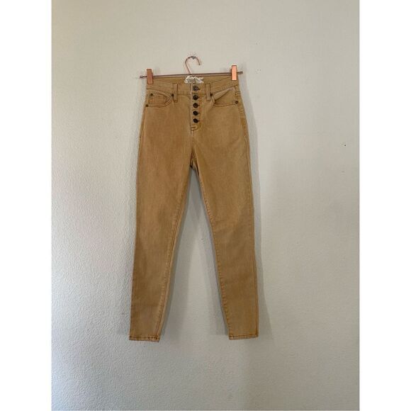 Altar’d state mustard yellow button fly high rise skinny jeans size 25 - Picture 1 of 7